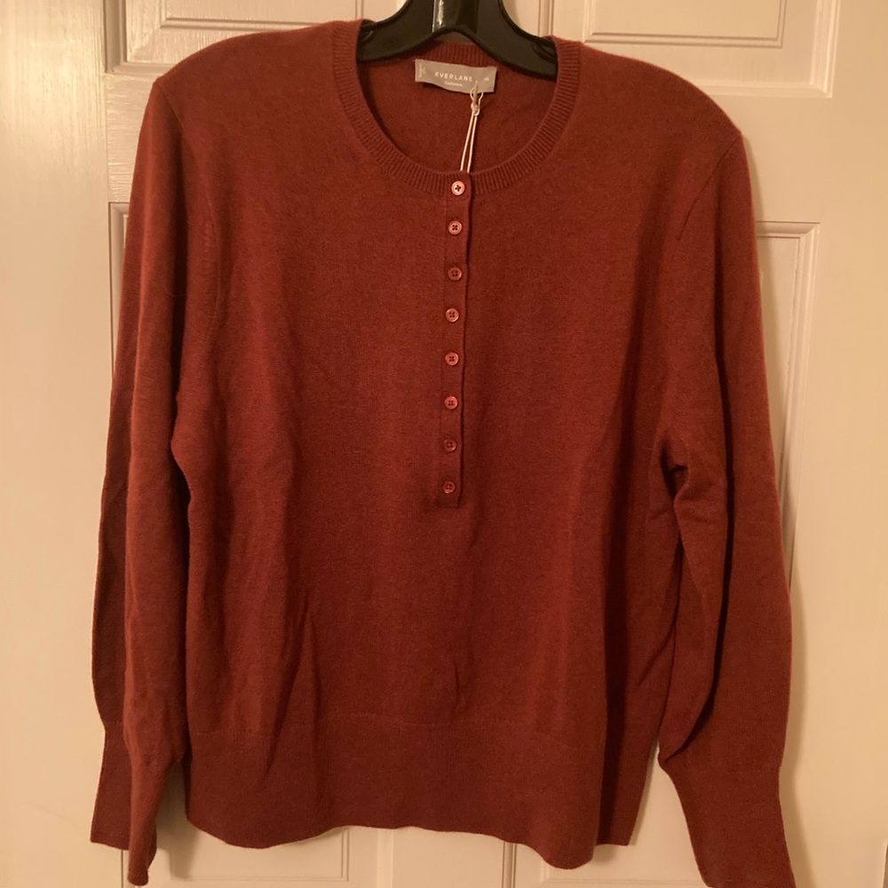 NWT Everlane cashmere henley sweater XL
